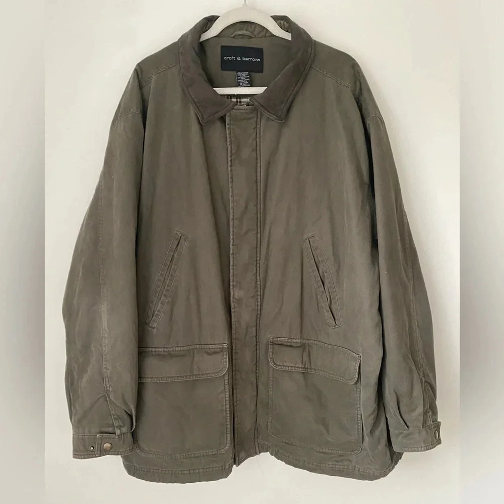 Vintage Barn Jacket Men’s XXL Croft & Barrow Chore Coat Leather Blanket Lined